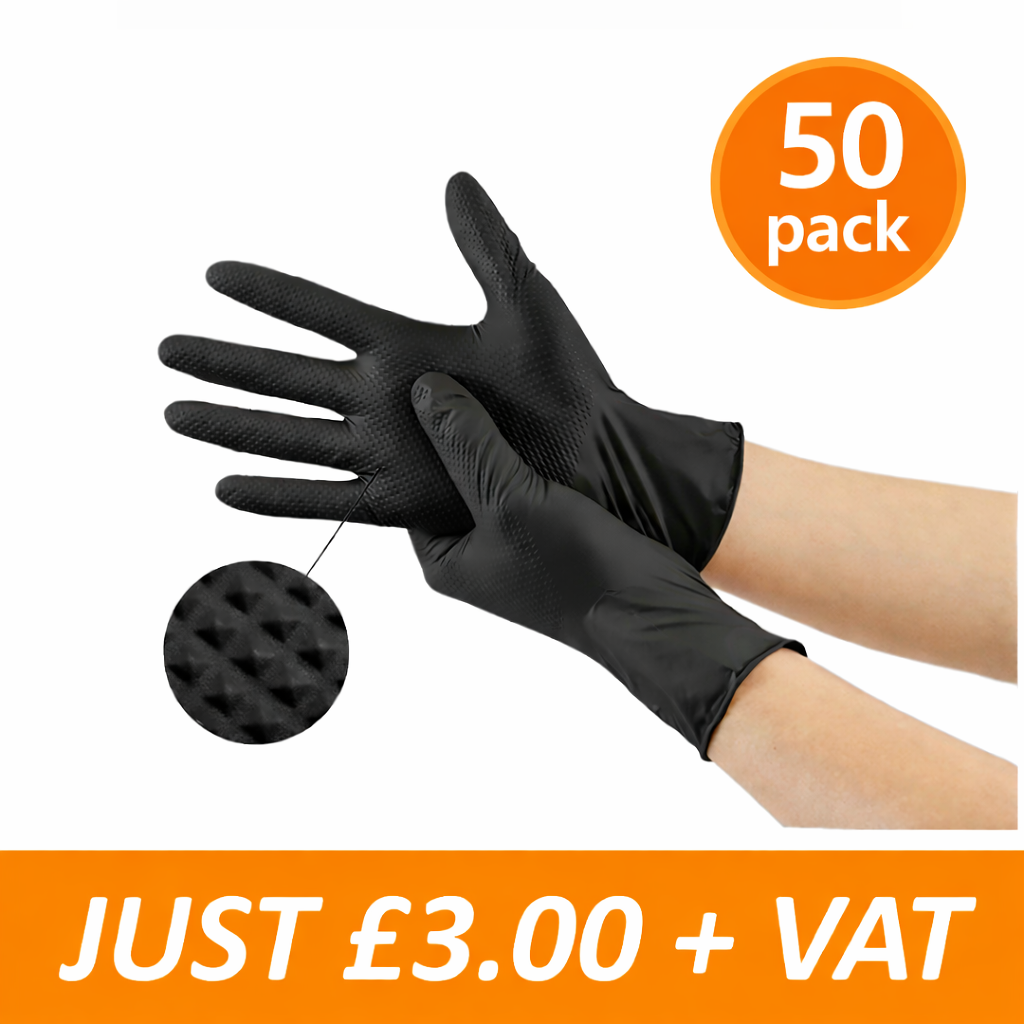Black Diamond Grip Nitrile Gloves