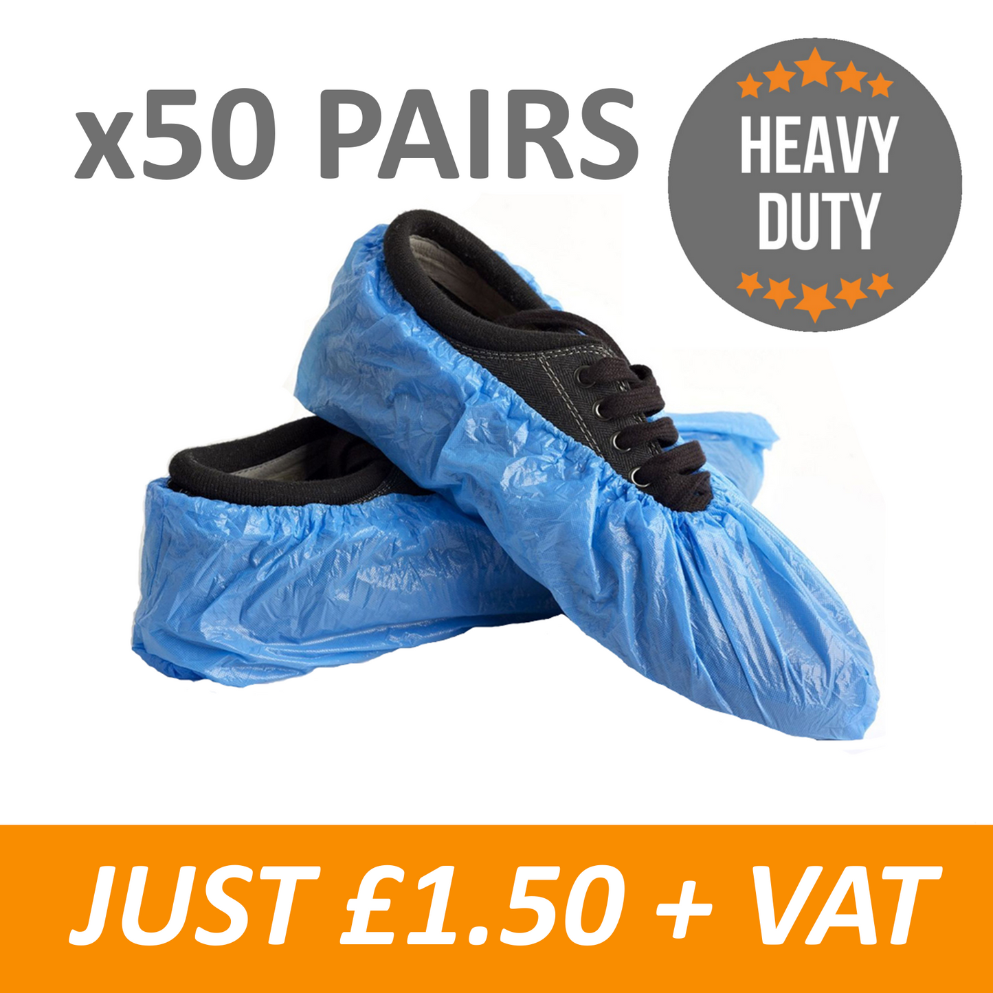 Heavy Duty Disposable Overshoes - Blue