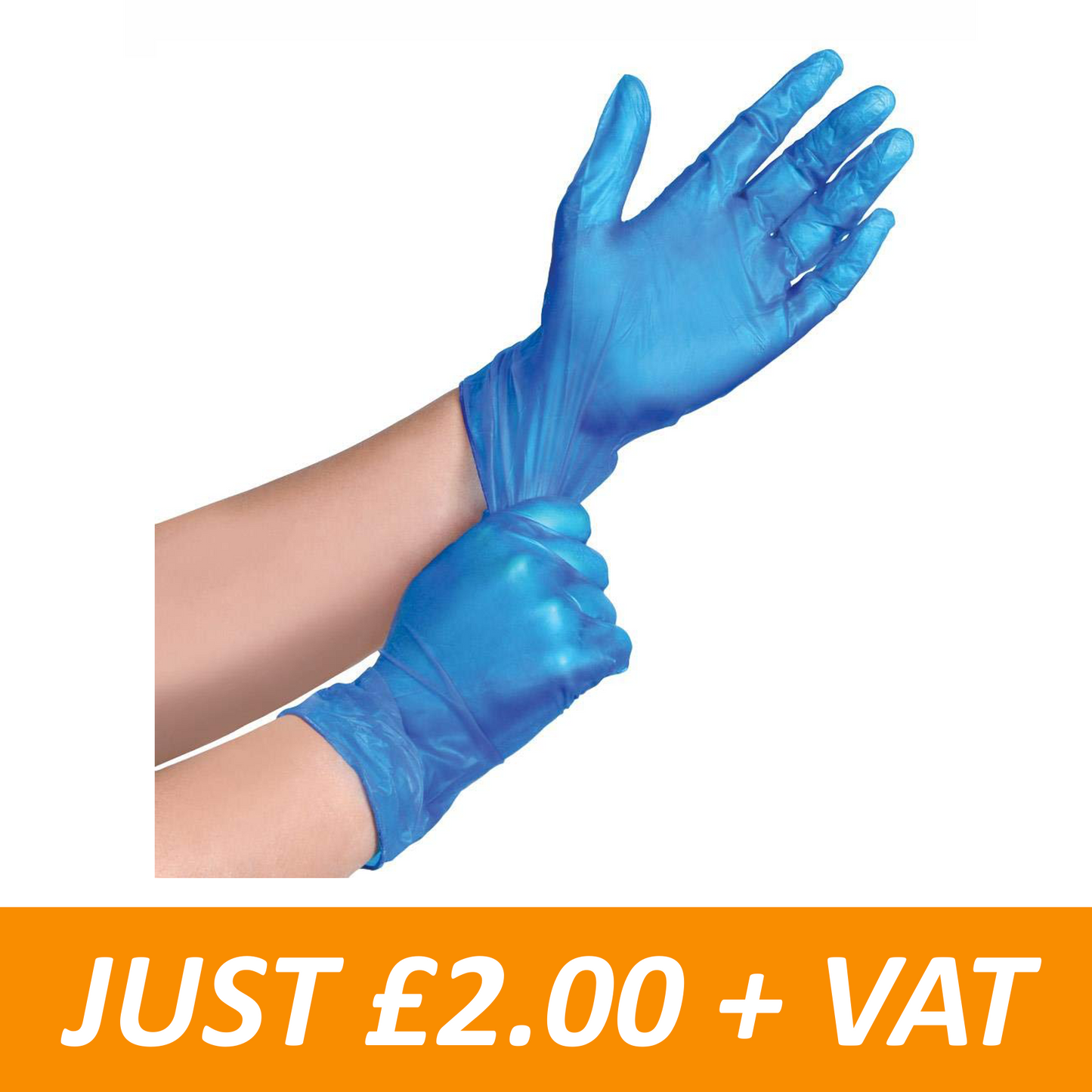 Disposable Blue Vinyl Gloves - Powder Free