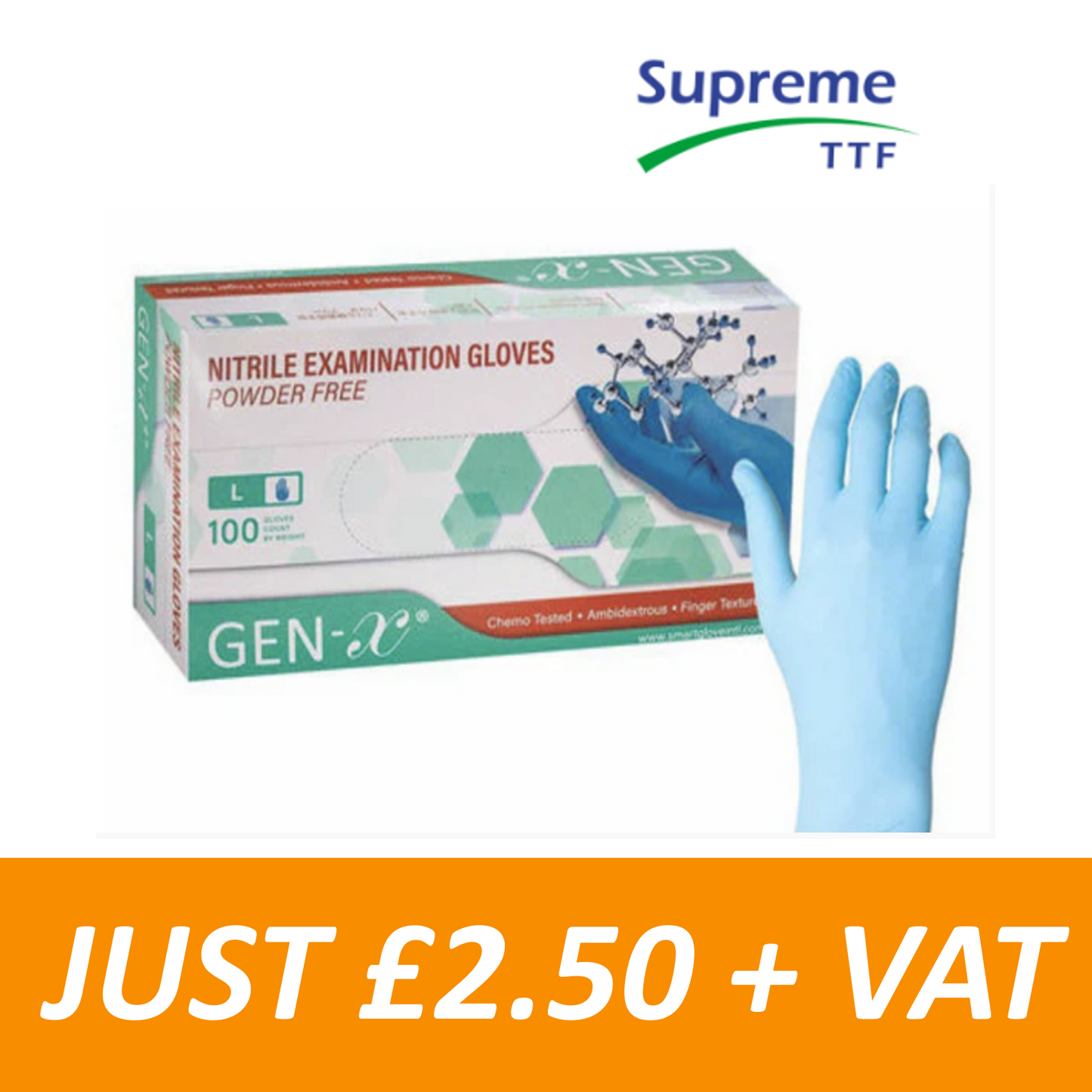 Disposable Blue Nitrile Gloves - Powder Free