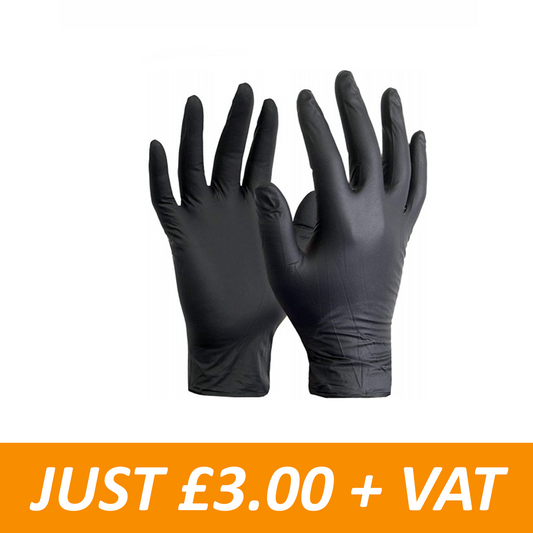 Disposable Black Nitrile Gloves - Powder Free